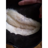 Монголки мужские натуральные высокие коричневые, войлочнорезиновая подошва