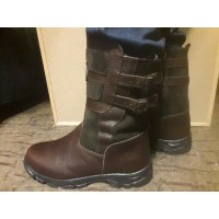 Монголки мужские натуральные короткие коричневые, литая подошва