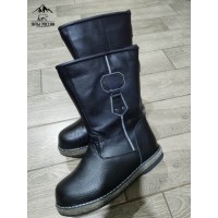 Сапоги зимние мужские натуральные черные кожаные 'Сибиряк', войлочная подошва