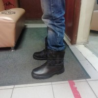 Монголки мужские натуральные короткие коричневые, литая подошва