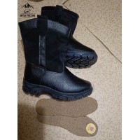 Монголки мужские натуральные короткие черные, литая подошва Монголки мужские натуральные короткие черные, литая подошва