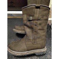 Монголки мужские натуральные высокие хаки нубук, войлочнорезиновая подошва Монголки мужские натуральные высокие хаки нубук, войлочнорезиновая подошва