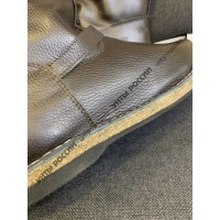 Монголки мужские натуральные коричневые с замком, войлочная подошва