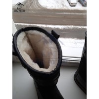 Монголки мужские натуральные высокие черные, войлочная подошва