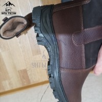 Монголки мужские натуральные высокие коричневые, литая подошва