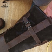 Монголки мужские натуральные высокие коричневые, литая подошва