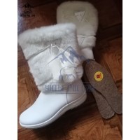 Унты женские натуральные белые, литая подошва Унты женские натуральные белые, литая подошва