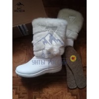 Унты женские натуральные белые, литая подошва Унты женские натуральные белые, литая подошва