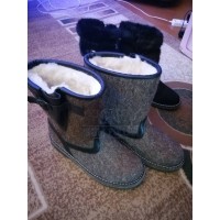 Сапоги зимние мужские натуральные войлочные с мехом 'Лесник', валенки, войлочнорезиновая подошва