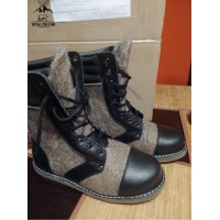 Берцы зимние натуральные войлочные с мехом и кожаным носом, войлочная подошва Берцы зимние натуральные войлочные с мехом и кожаным носом, войлочная подошва