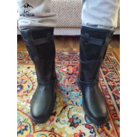 Монголки мужские натуральные черные с замком, литая подошва