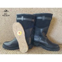 Монголки мужские натуральные черные с замком, литая подошва