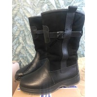 Монголки мужские натуральные черные кожаные, литая подошва