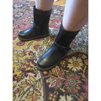 Монголки подростковые натуральные черные, войлочная подошва Монголки подростковые натуральные черные, войлочная подошва