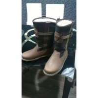 Монголки мужские натуральные высокие коричневые, войлочная подошва Монголки мужские натуральные высокие коричневые, войлочная подошва