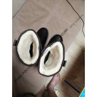 Монголки мужские натуральные коричневые, войлочнорезиновая подошва