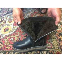 Монголки подростковые натуральные черные, войлочная подошва Монголки подростковые натуральные черные, войлочная подошва