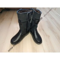 Монголки мужские натуральные высокие черные, войлочная подошва Монголки мужские натуральные высокие черные, войлочная подошва