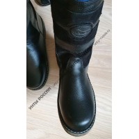 Монголки мужские натуральные короткие черные, войлочная подошва Монголки мужские натуральные короткие черные, войлочная подошва