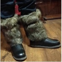 Унты мужские натуральные высокие койот, войлочная подошва