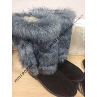 Унты женские натуральные чернобурка, литая подошва