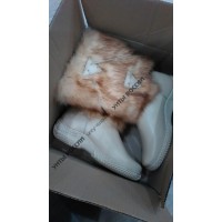 Унты женские натуральные персиковые, литая подошва