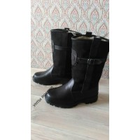 Монголки мужские натуральные высокие черные, литая подошва