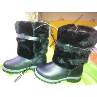 Унты детские натуральные черные, литая подошва