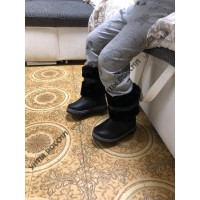 Унты детские натуральные черные, литая подошва