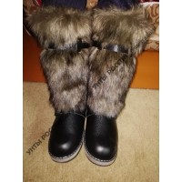 Унты мужские натуральные высокие койот, войлочная подошва