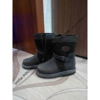 Монголки детские натуральные коричневые, войлочная подошва