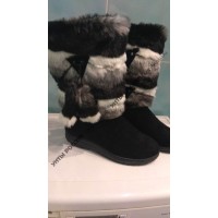 Унты женские натуральные шиншилла, литая подошва