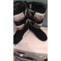 Унты женские натуральные шиншилла, литая подошва