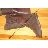 Монголки женские натуральные коричневые, войлочная подошва