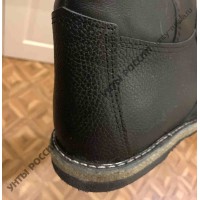 Монголки мужские натуральные черные на липучках, войлочная подошва