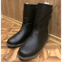 Монголки мужские натуральные черные на липучках, войлочная подошва