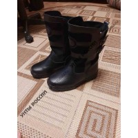 Монголки мужские натуральные короткие черные, литая подошва