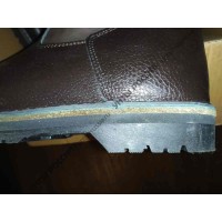 Монголки мужские натуральные высокие коричневые, войлочнорезиновая подошва