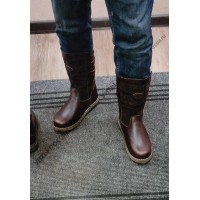 Монголки мужские натуральные короткие коричневые, войлочная подошва