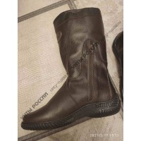 Монголки женские натуральные коричневые, литая подошва