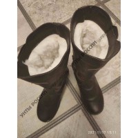 Монголки женские натуральные коричневые, литая подошва