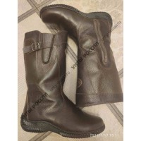 Монголки женские натуральные коричневые, литая подошва