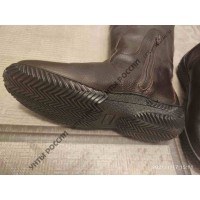 Монголки женские натуральные коричневые, литая подошва