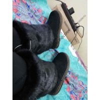 Унты женские натуральные черные, войлочная подошва