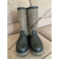 Сапоги зимние мужские натуральные войлочно-кожаные 'Лесник' валенки, войлочная подошва