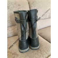 Сапоги зимние мужские натуральные войлочно-кожаные 'Лесник' валенки, войлочная подошва