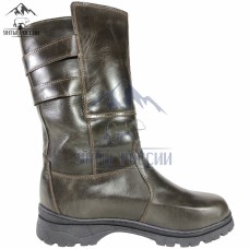 Монголки мужские натуральные высокие коричневые, серия "Вожак", литая подошва