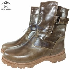 Монголки мужские натуральные короткие коричневые, серия "Вожак", литая подошва