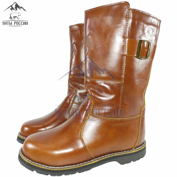 Монголки мужские натуральные высокие рыжие на протекторе, серия "Вожак" (арт. 10014)