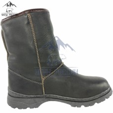 Полусапоги зимние мужские натуральные коричневые кожаные, серия "Вожак", литая подошва